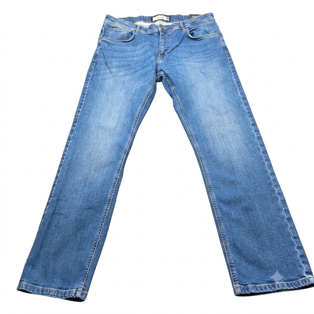 Crosshatch Forward Thinking Men's Jeans 36x31‎ Blue Denim Stretch Straight Leg